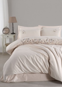 Lenjerie de pat dublu Model Zenda Beige
