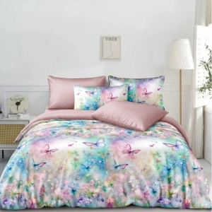 Lenjerie de pat Finet Superfin cu elastic – 4 piese, Bloom - Pastel Dream