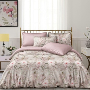 Lenjerie de pat Finet Superfin cu elastic – 4 piese, Bloom - Soft Nostalgia