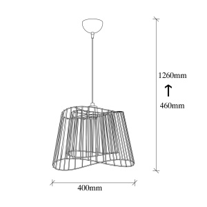 Lustra Byisoo Negru 40x40x126 cm - Img 3