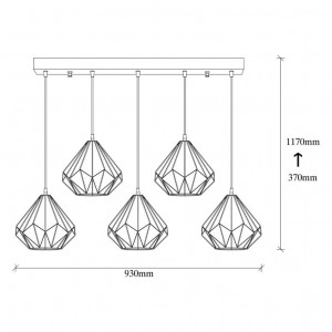 Lustra Diamond - 704-5S1 Negru - Img 3