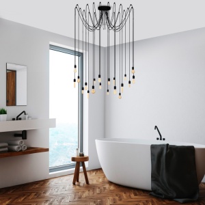 Lustra Kabluni Negru 246x246x102 cm - Img 3