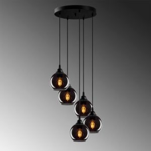Lustra Smoked Gri 50x50x114 cm - Img 6