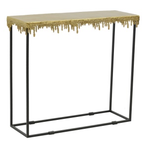 Masă consolă Bulco, negru/auriu, 80.5x28x72 cm - Img 2