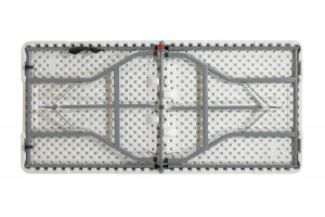 Masa de camping pliabila profesionala Rodeo cadru metalic, gri deschis 152x60x74cm - Img 4