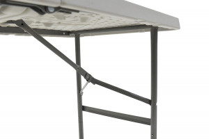 Masa de camping pliabila profesionala Rodeo cu cadru metalic, gri deschis 122x60x74cm - Img 7