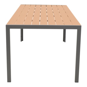 Masa de exterior, Model Nares, culoare natural si antracit, aluminiu si lemn, 180x90x72.5 cm - Img 5