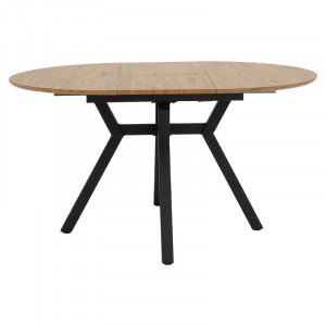 Masa Extensibila Model Cheyenne, 100-140x100x75 cm, Negru/Stejar sonoma - Img 3
