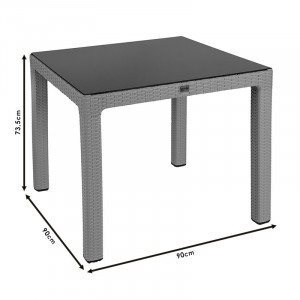 Masa exterior Explore cu protectie UV plastic culoare cappuccino 90x90x73.5cm - Img 3