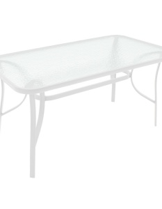 Masă grădină, Pako World, model Ensure, Metal si Sticla Securizata, Alb, 120 x 70 x 70 cm - Img 4