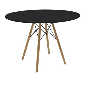 Masă Julita, negru/natural, 120x120x73 cm