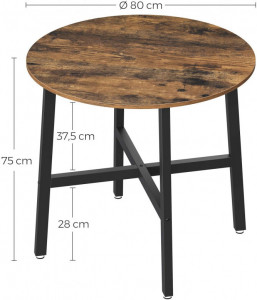 Masa Model Blaze, 80x80x75 cm, Maro Rustic/Negru - Img 5