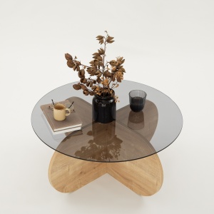 Măsuţă de cafea Bubble Stejar 75x35x75 cm - Img 7