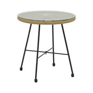 Masuta de Cafea Model Acapulco, Negru/Alb, D50x50 cm