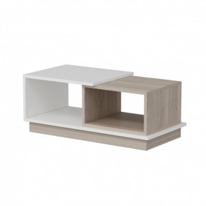 Masuta de Cafea Model Barnes, 90x45x36 cm, Alb/Stejar - Img 5