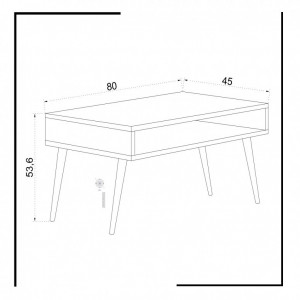 Masuta de Cafea Model Clayton, 80x45x53.6 cm, Alb, Lemn - Img 4