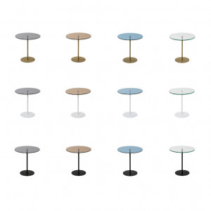Masuta de Cafea Model Cleo, 50X50X50 cm, Negru/Gri inchis, Blat Sticla securizata - Img 5
