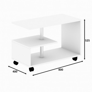 Masuta de Cafea Model Hartman, 80x40x52.5 cm, Alb - Img 5