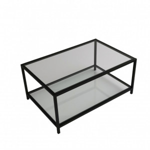 Masuta de Cafea Model Juelz, 90x60x40 cm, Negru, Blat Sticla securizata - Img 8