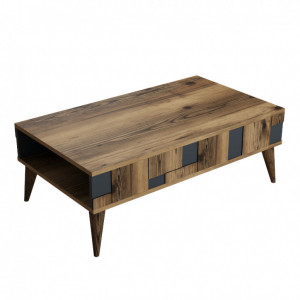 Masuta de Cafea Model Kent, 105x60x37.6 cm, Nuc/Antracit - Img 4