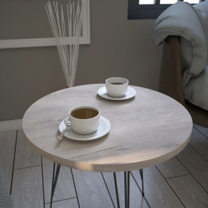 Masuta de Cafea Model Kline, 40x40x44 cm, Stejar - Img 3