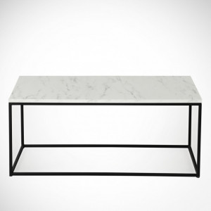 Masuta de Cafea Model Montgomery, 95x55x43 cm, Marmorat/Negru - Img 4