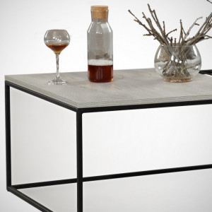 Masuta de Cafea Model Sloan, 95x55x43 cm, Stejar deschis/Negru - Img 3