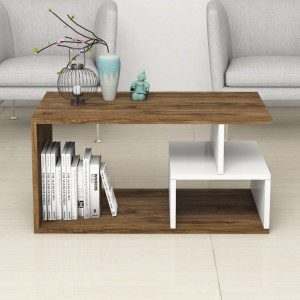Masuta de Cafea Model Summers, 90x42x54 cm, Nuc inchis/Alb - Img 2