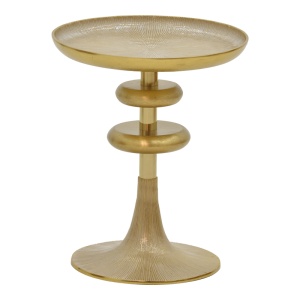 Masuta de Cafea Model Trego, Auriu/Alb, D33x42 cm - Img 1