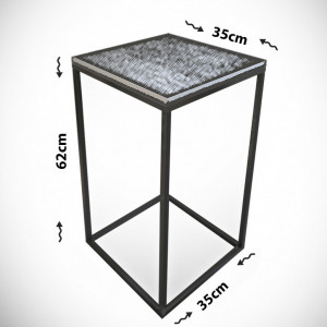 Masuta de Cafea Model Weaver, 35x35x62 cm, Negru marmorat - Img 7