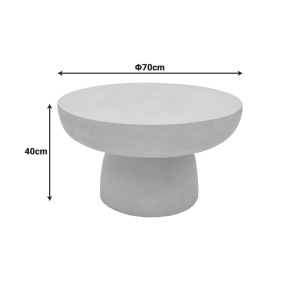 Măsuță de cafea Nuebo, cu design sculptural, Crem, Ø70 × 40 cm - Img 4