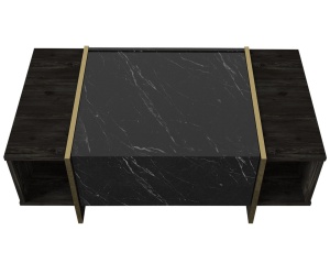Măsuţă de cafea Veyron Negru 103.8x37.3x60 cm - Img 6