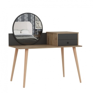 Masuta de Machiaj Model Arellano, 120x60x96 cm, Antracit/Nuc - Img 10