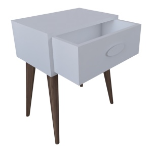 Noptiera Model Laber, Alb, 45x30x57.5 cm - Img 4