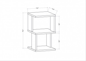 Noptiera Model Ramirez V1, Alb/Antracit, 29.6x29.6x49.4cm - Img 6