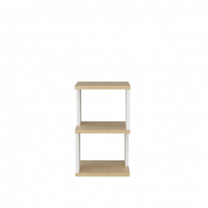 Noptiera Model Ramirez V2, Alb/Stejar, 29.6x29.6x49.4cm - Img 5
