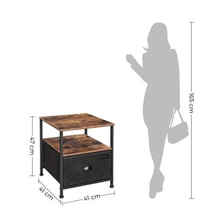 Noptiera Songmics, Model Estes, 40x40x46.4 cm, Negru - Img 5