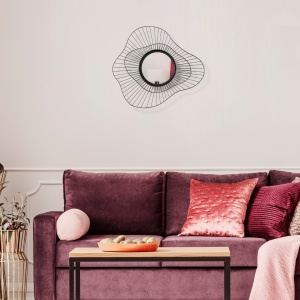 Oglindă de perete decorativa Amip Negru 65x4x57 cm - Img 1