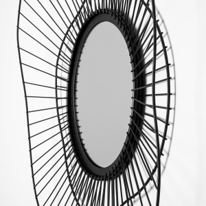 Oglindă de perete decorativa Euro Negru 69x8x60 cm - Img 7