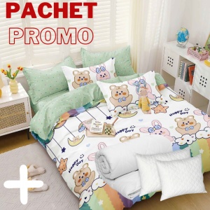 Pachet Lenjerie + Pilota + Perne Fiona 4 Piese