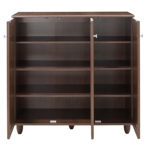 Pantofar cu 3 uși, capacitate 16 perechi, Nuc, 89,5 × 34,5 × 91,5 cm - Img 6