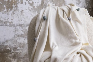 Patura pentru Pat 1 Persoana Model Pom Pom Cream - Img 4