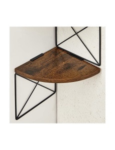 Raft de colț suspendat Model Emmitt, Maro rustic/Negru, 20x20x127 cm - Img 6