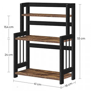 Raft de organizare, Songmics, Negru, 41x18x53 cm - Img 4
