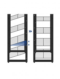 Raft pentru pantofi Model Madisyn, Negru, 92x30x223 cm - Img 6