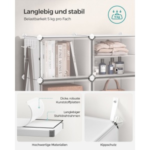 Raft pentru pantofi Songmics Alb 82x32x92 cm - Img 4