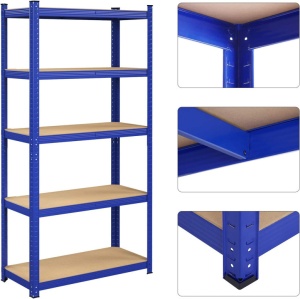 Raft Songmics, 5 rafturi, 40 x 90 x 180 cm, Blue, GLR040Q01 - Img 7