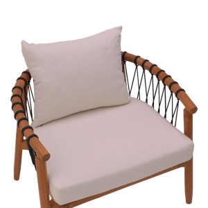 Scaun cu Brate Model Haibo, Natur, 80x76x72 cm - Img 6