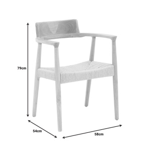 Scaun cu Brate Model Jojene, Natur, 58x54x79 cm - Img 8