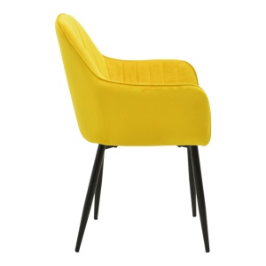 Scaun cu Brate Model Noor, Galben/Negru , 58x58x86 cm - Img 3